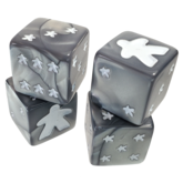 Meeple d6 Dice Set (Silver)