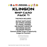 Federation Commander: Klingon Ship Card Pack #1